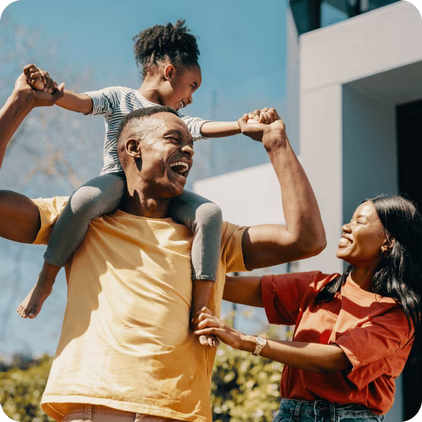 Happy family outdoors